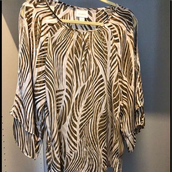 Chico’s cold shoulder, animal print tunic. Size 1 - Picture 1 of 5